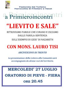 Lettera alla comunità, Lievito e Sale